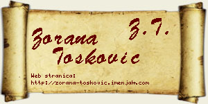 Zorana Tošković vizit kartica